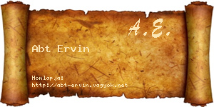 Abt Ervin névjegykártya