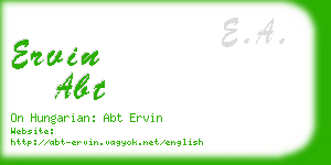 ervin abt business card